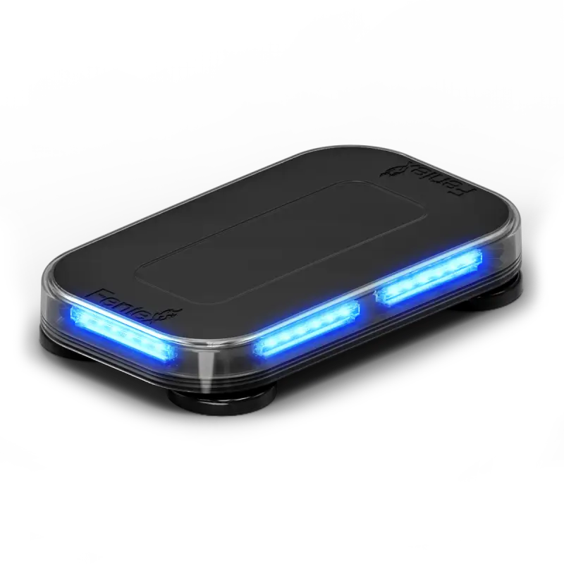 Rectangular black emergency light with blue LEDs for first responders Firefighter Police Vehicles