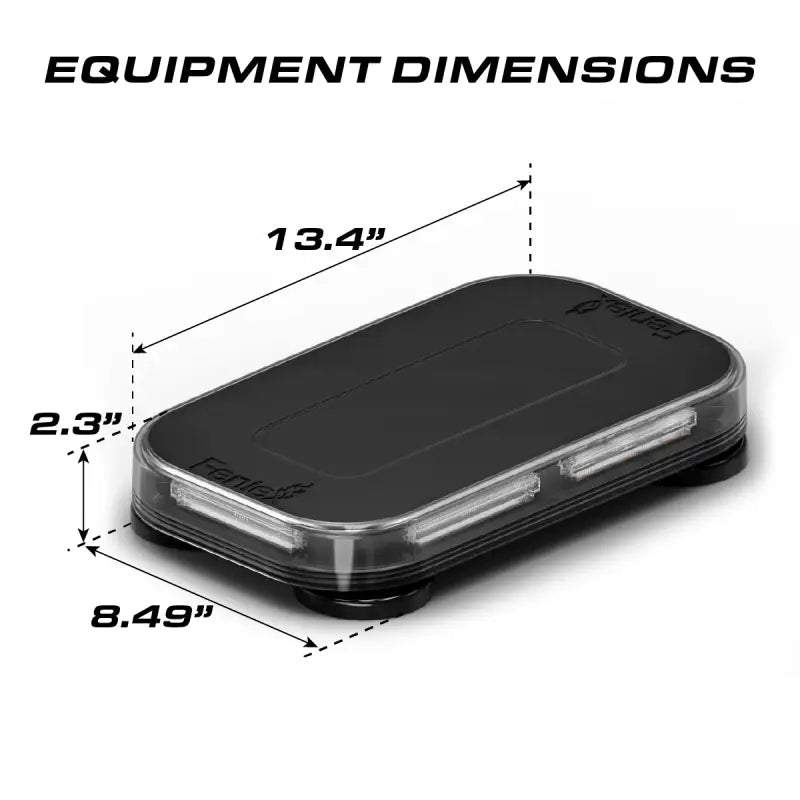 Rectangular black emergency light for first responders firefighter police Feniex Quantum 2.0