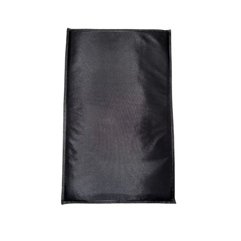 Rectangular black fabric pouch for Level IIIA soft armor and armor plate protection