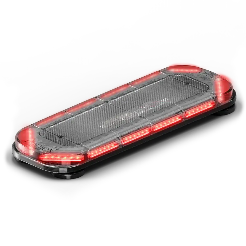 Rectangular emergency light bar with red LEDs, Feniex Quantum 2.0 mini light bar