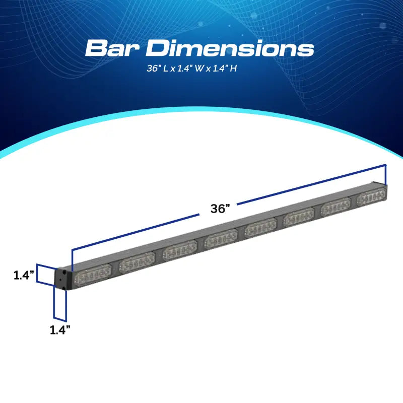 Rectangular LED stick light with dimensions for UBL U-Lite 800 dual color stick light