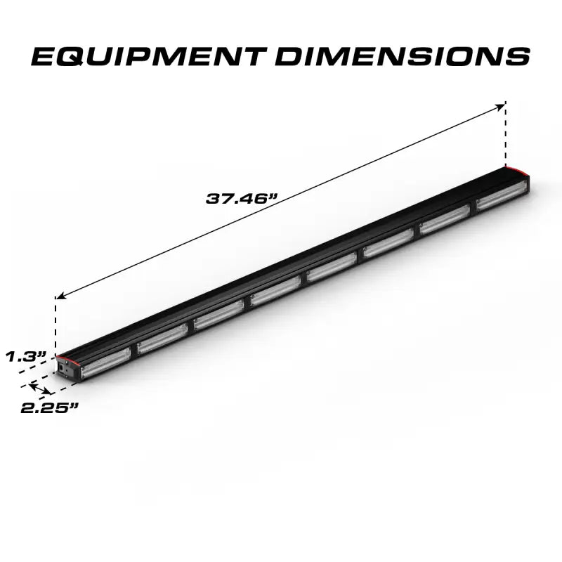 Rectangular LED light bar with dimensions for Feniex Quantum 2.0 800 Light Stick, ideal for first responders