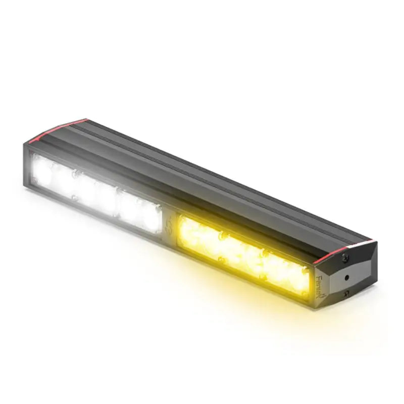 Rectangular Feniex Fusion-S 200 Stick Light with white and yellow sections for first responders