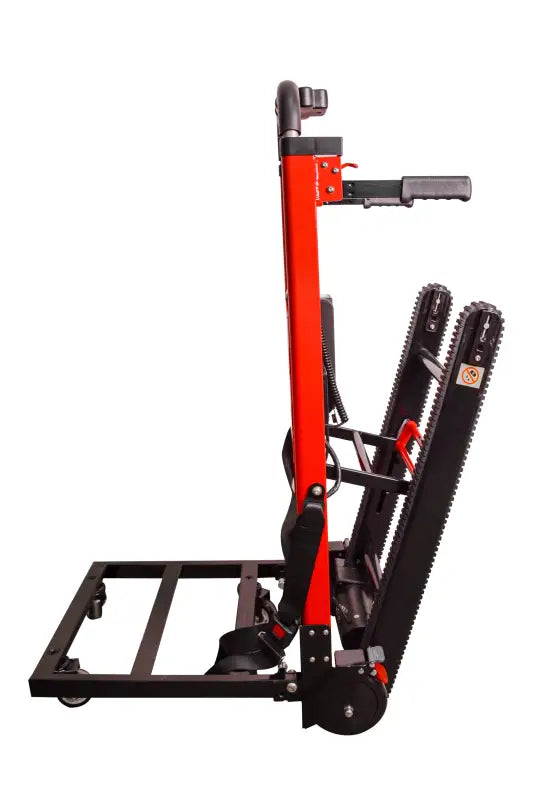 Red and black stair climbing hand truck dolly for easy heavy lifting at LINE2design-USA