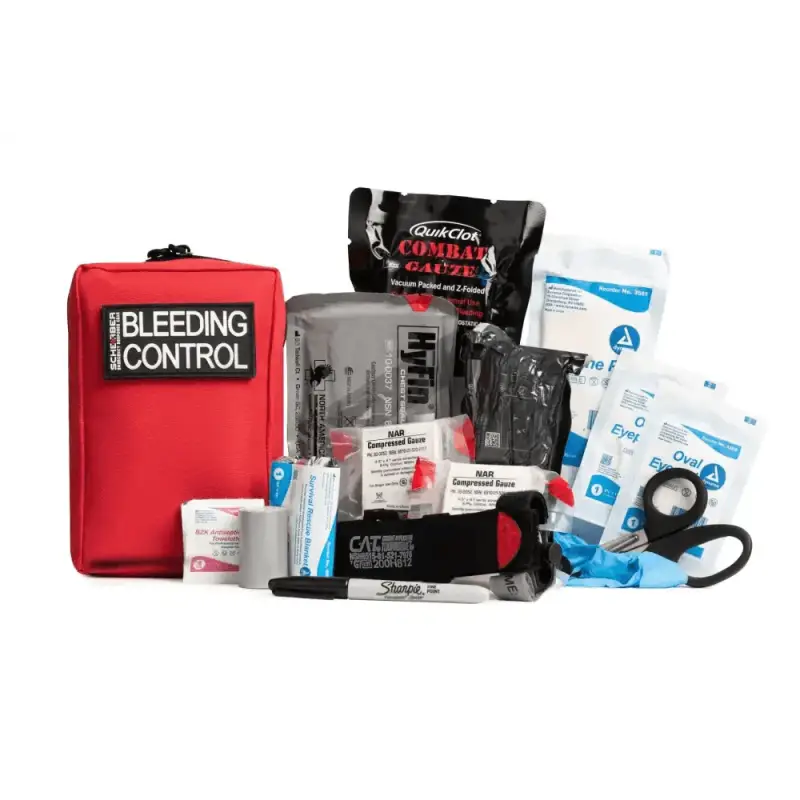 Red Scherber Public Access Bleeding Control Kit with essential trauma supplies