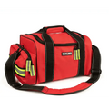 Red Scherber First Responder Bag with black straps and reflective strips for EMT EMS trauma