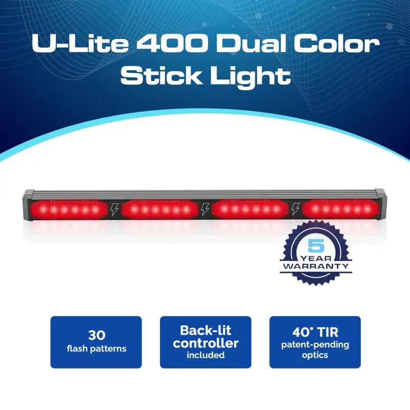 Red LED stick light from UBL U-Lite 400 Dual Color Stick Light for versatile illumination