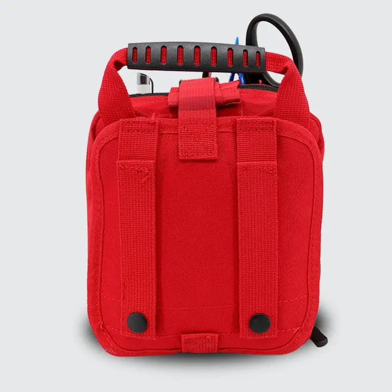 Red medical bag from Small Rip-Away Tactical Trauma Kit for first responders and firefighters