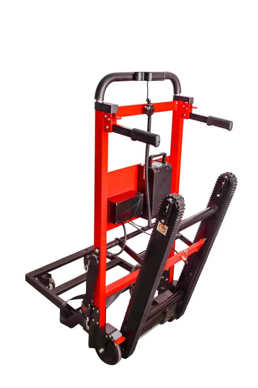 Red stair climbing hand truck dolly for easy transport and versatile handling