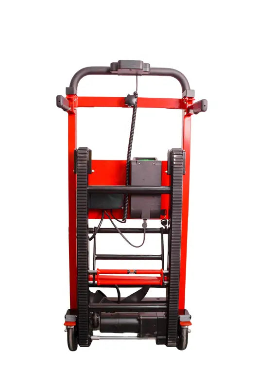 Red stair climbing hand truck dolly from LINE2design-USA for easy lifting and transport
