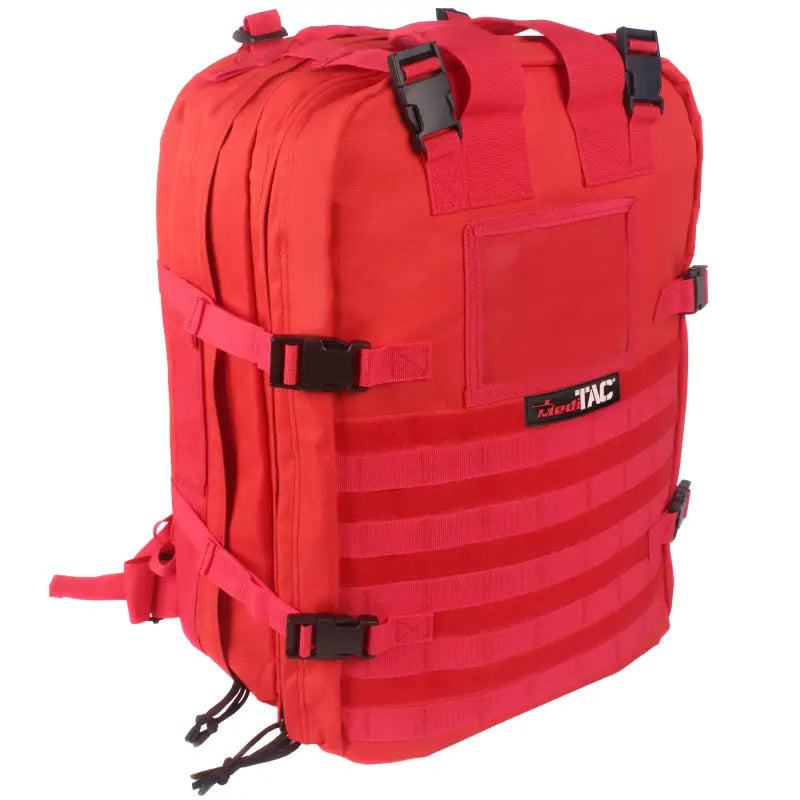 Red tactical backpack for first responders and firefighters Deluxe Tactical Field Medical Pack