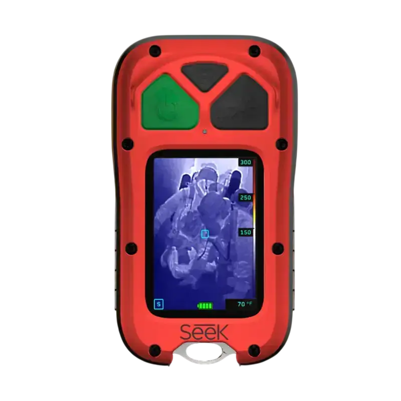 Red thermal imaging camera on SEEK FirePRO 300 with high-resolution thermal imaging for detecting heat signatures