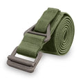Olive green nylon tactical riggers belt with a durable plastic buckle for rescue operations