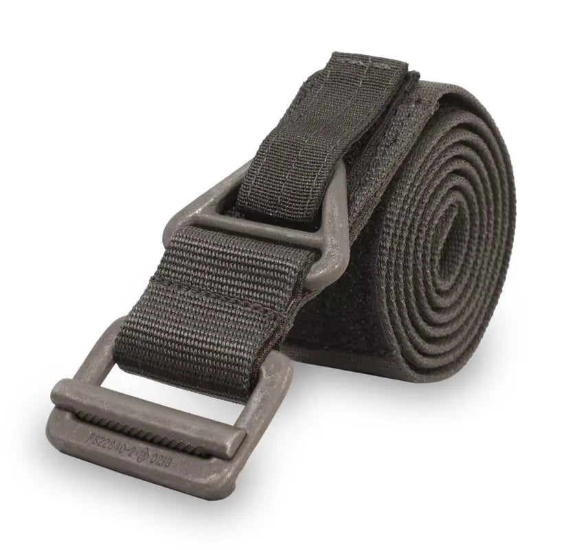 Black nylon tactical riggers belt with plastic buckle, perfect for rescue operations