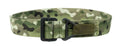 Military-style tactical riggers belt in digital camouflage for ultimate durability