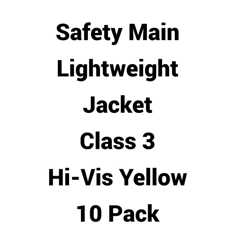 Safety Main 05LWJYB Lightweight Jacket, Class 3, Hi-Vis Yellow, Pack of 10 Images
