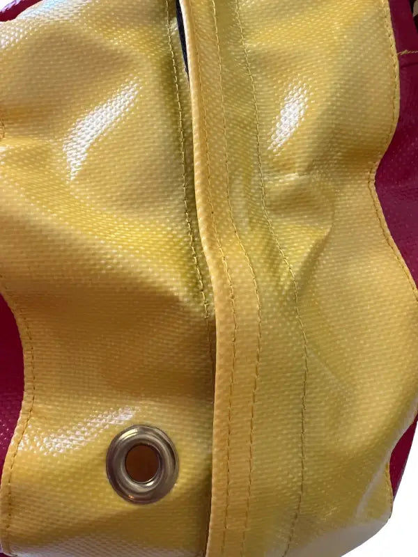 Shiny yellow and red vinyl weather nozzle cover with grommet for Standard BlitzFire Nozzle
