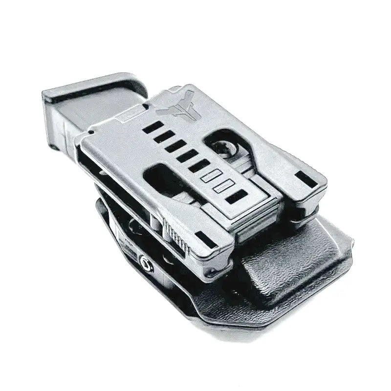 Silver and black Glock 9mm magazine carrier by Four Brothers Holsters