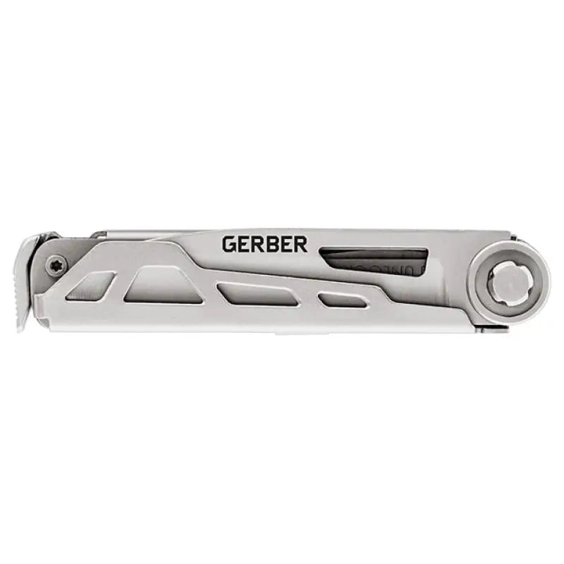 Silver Gerber Multi-Tool featuring Armbar Drive pry bar and bottle opener