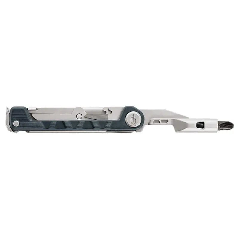 Silver and gray Gerber Gear Armbar Drive multi-tool with pry bar and bottle opener