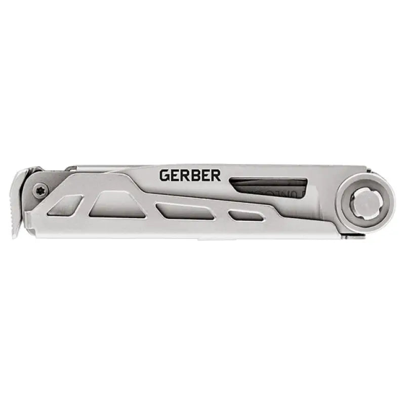 Silver multi-tool Armbar Drive with pry bar and bottle opener for versatile use