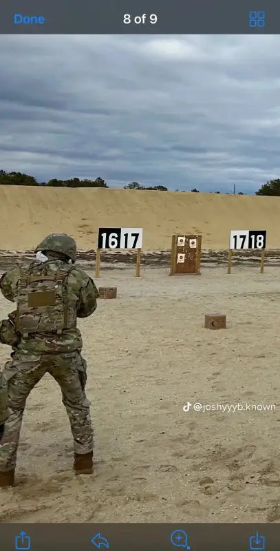 Soldier wearing Redemption Tactical CRUSADER 2.0 plate carrier at shooting range with standard 10x12 plate