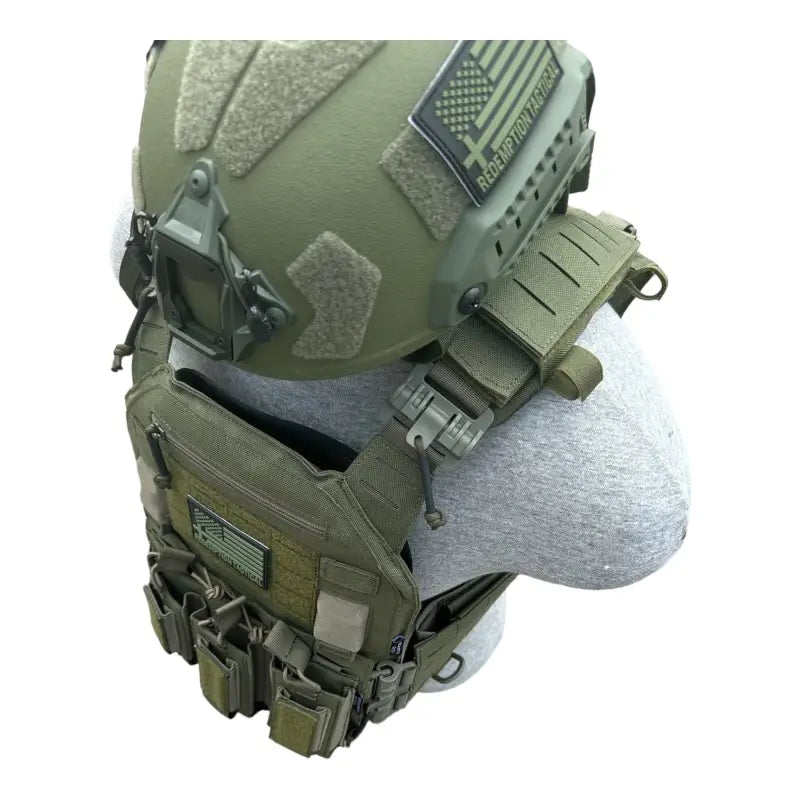 Redemption Tactical CRUSADER 2.0 plate carrier vest with tactical ballistic helmet and standard 10x12 plate