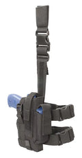 Black Tactical Thigh Holster with adjustable straps for large frame autos