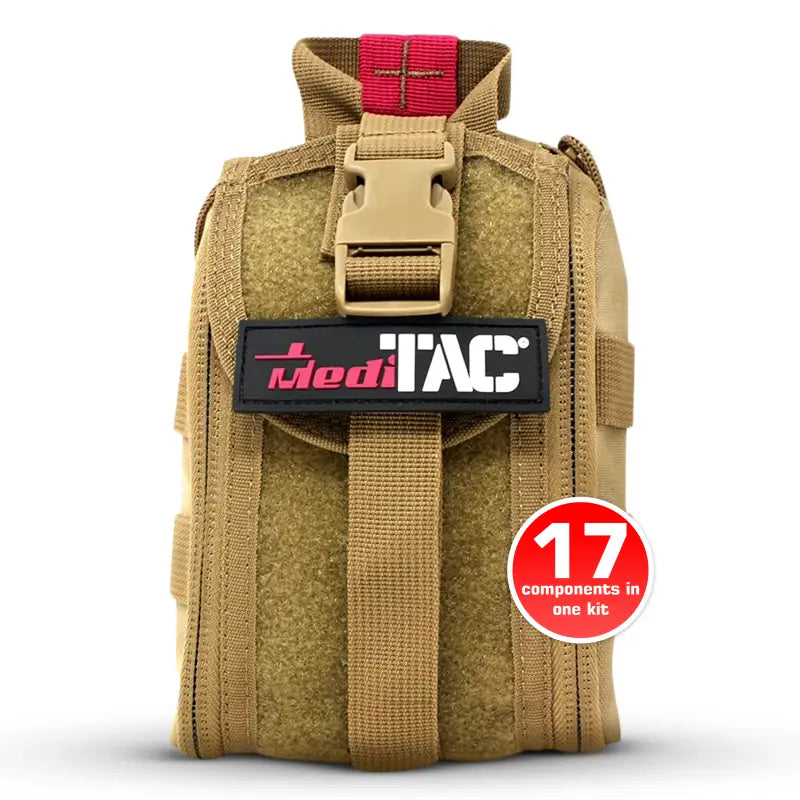 Tan Tactical IFAK Kit for first responders, firefighter, and police emergency medical use