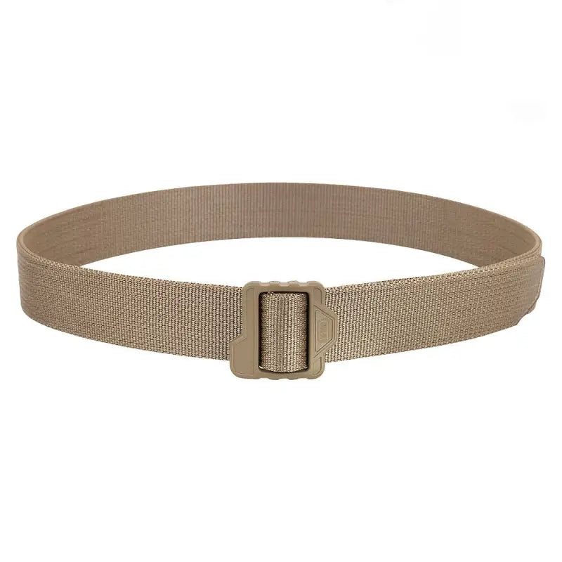 Tan M-Tac Double Duty Tactical Belt with durable plastic buckle for versatility and comfort