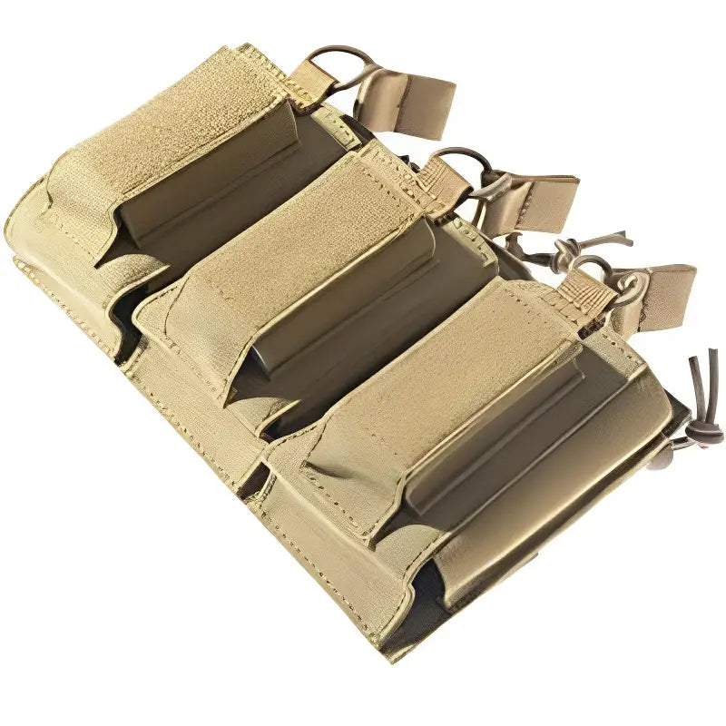 Redemption Tactical Tan Triple Elastic Open-Top Magazine Pouch for Plate Carrier