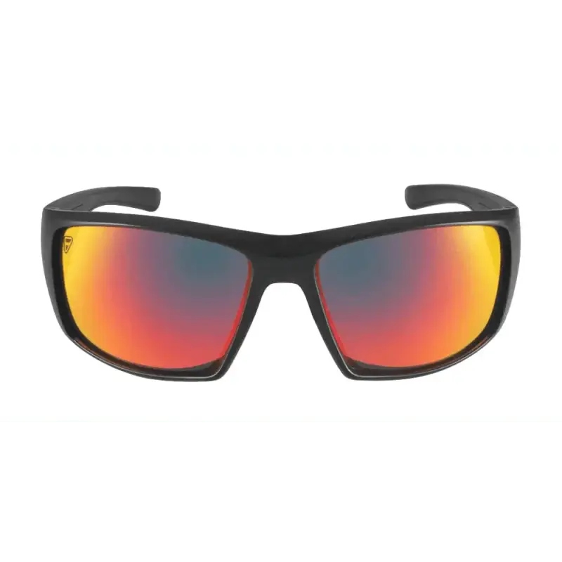 Black sports sunglasses with red-orange mirrored lenses for first responders Ten-8 Crimson