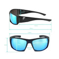 Black-framed Ten-8 Guardian sports sunglasses with blue mirrored lenses for first responders