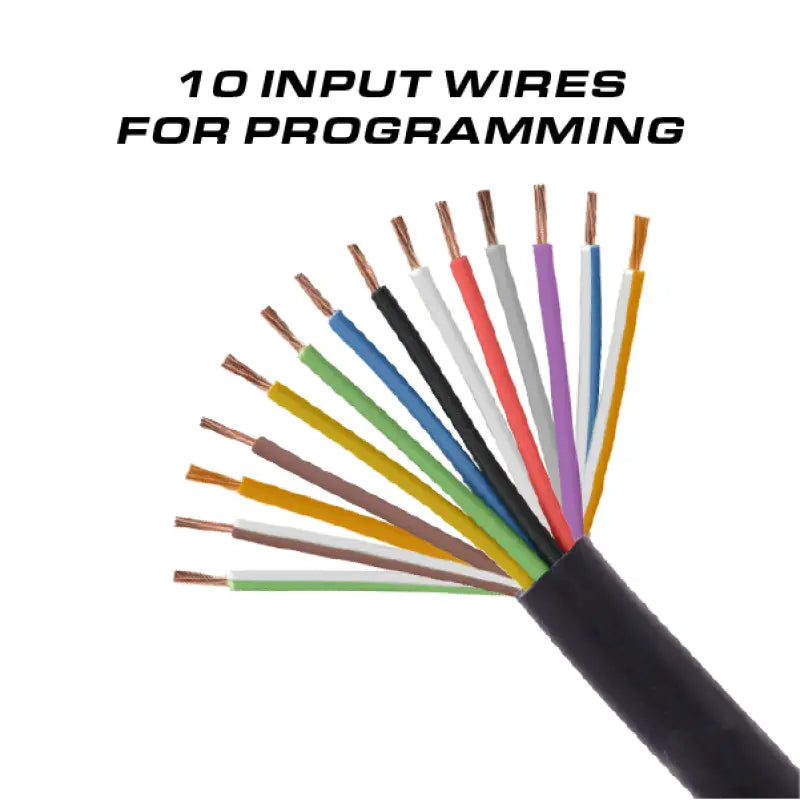 Ten-wire cable with exposed copper ends for Feniex Quantum 2.0 Pillar Mount, ideal for first responders