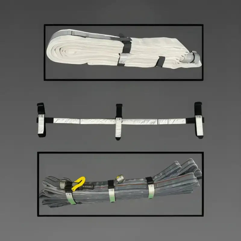 Three framed lifting slings from the FRE Adjustable Hose Strap - 3 Pack in White Reflective Condura