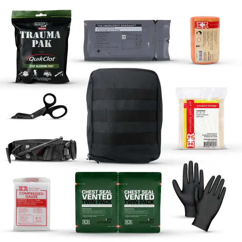 Premium IFAK Trauma Kit in black for emergency response and first responders use