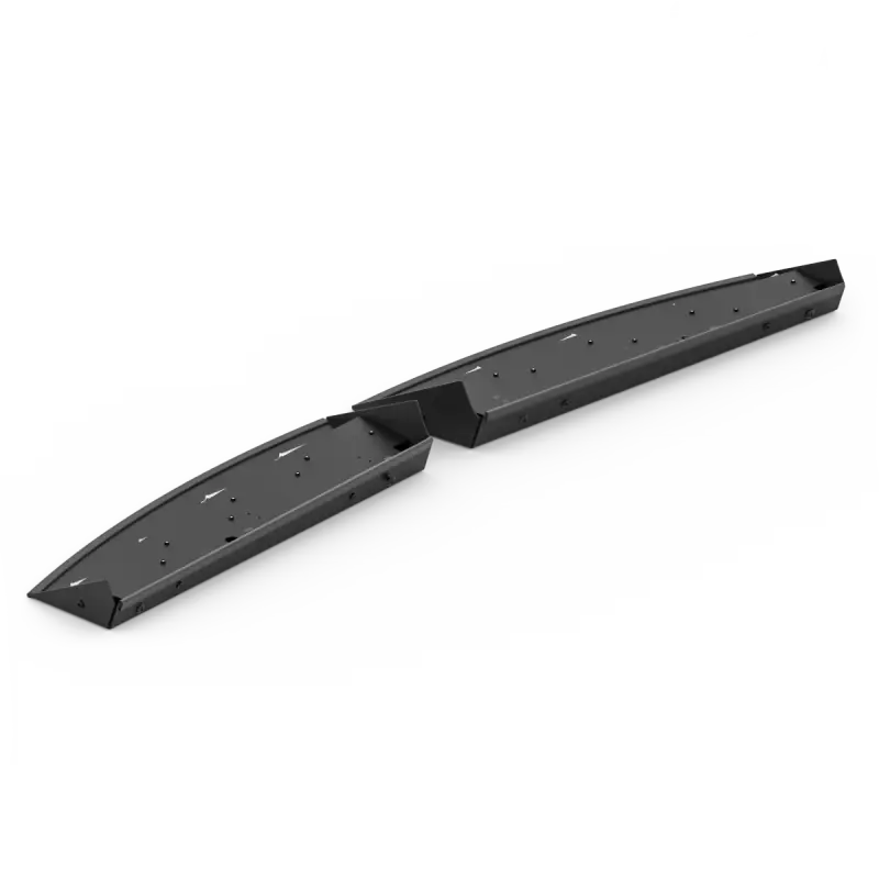 Black curved metal brackets for Feniex Quantum 2.0 light bar used by first responders