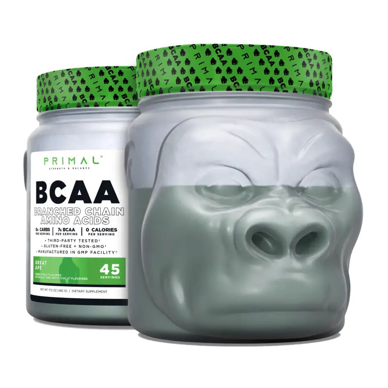 Two Primal BCAA containers from Post Recovery, ideal for first responders and firefighters