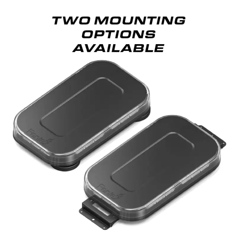 Two rectangular emergency vehicle lights on Feniex Quantum 2.0 14’’ Mini Light Bar for first responders