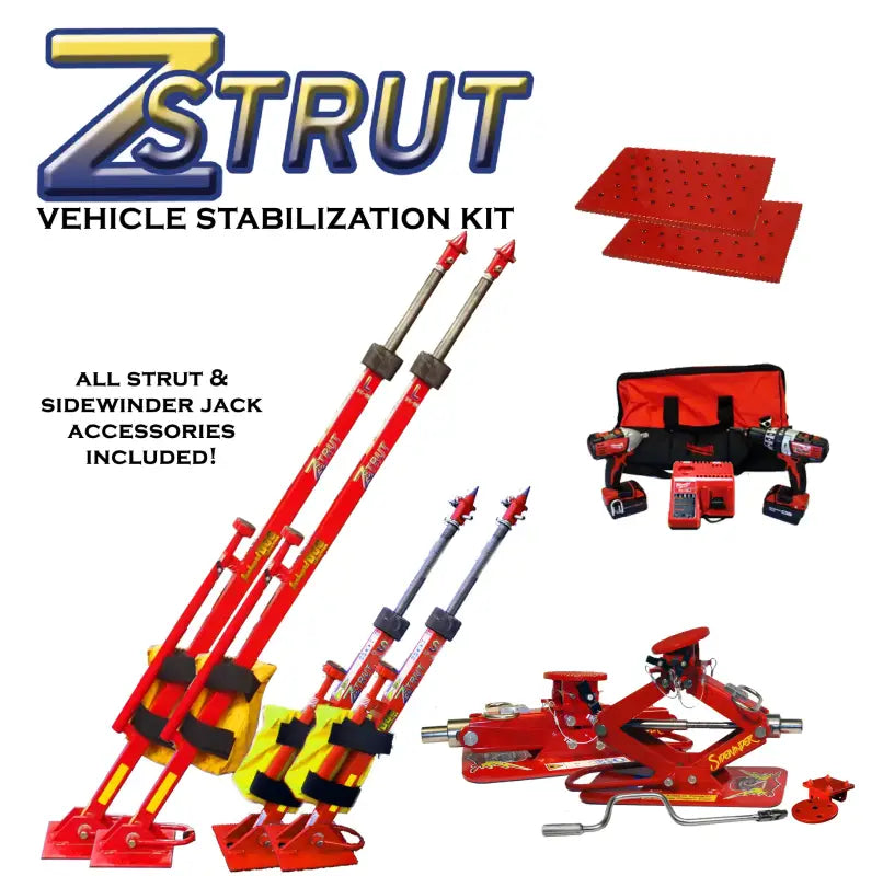 Vehicle stabilization kit featuring JYD ZSTRUT Style Rescue Strut Systems with includes x2 small rescue struts