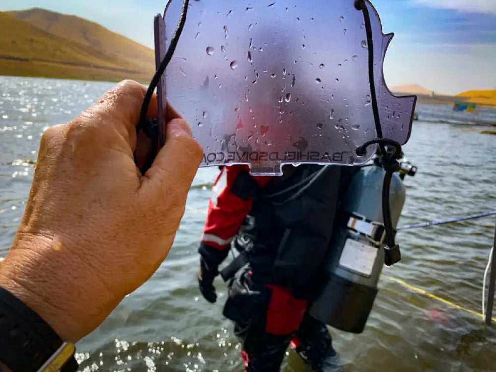 Water-spotted transparent shield for first responders, firefighters, and police - BA SHIELDS FFM Shield