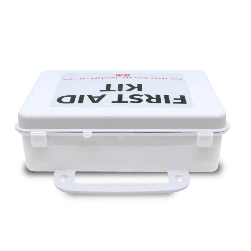 White first aid kit for first responders, firefighters, and police in marine rescue operations