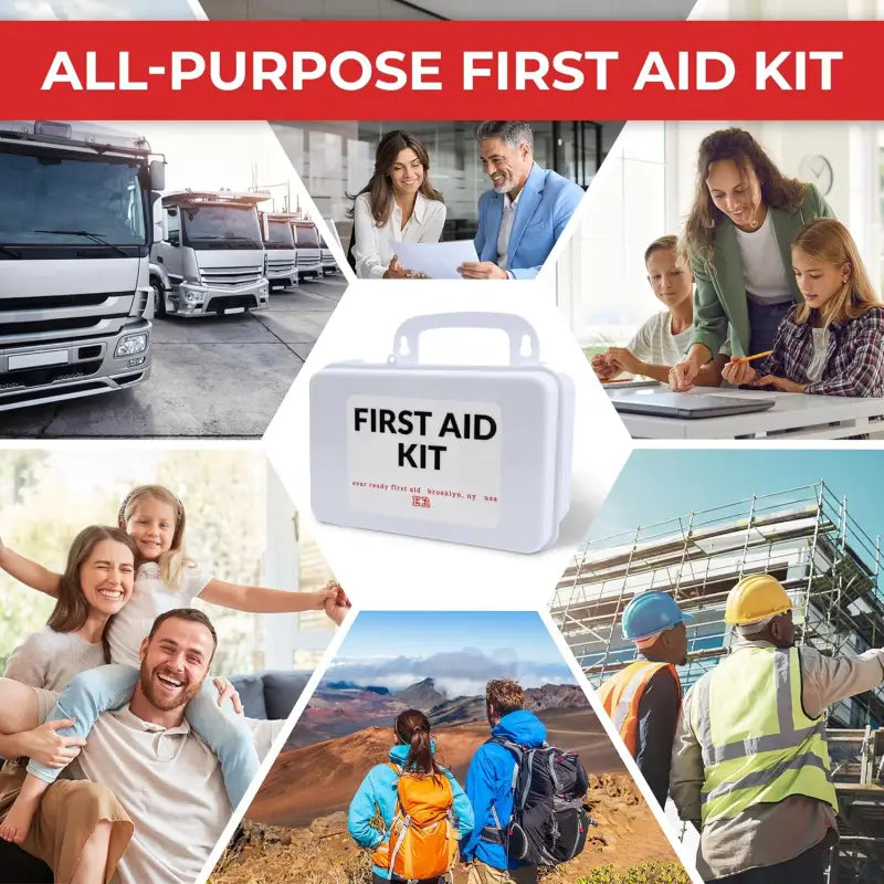 White first aid kit in plastic case designed for first responders and firefighters