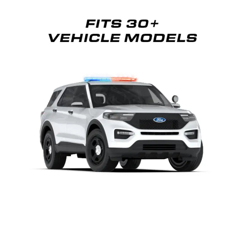 White Ford Explorer police vehicle with Feniex Quantum 2.0 44 GPL Light Bar