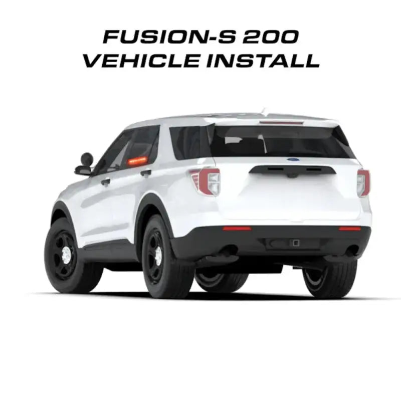 White Ford Explorer police vehicle with Feniex Fusion-S 200 Stick Light for first responders