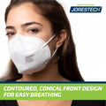 White KN95 face mask from 4-Layer KN95 Protective Disposable Face Masks Pack of 20