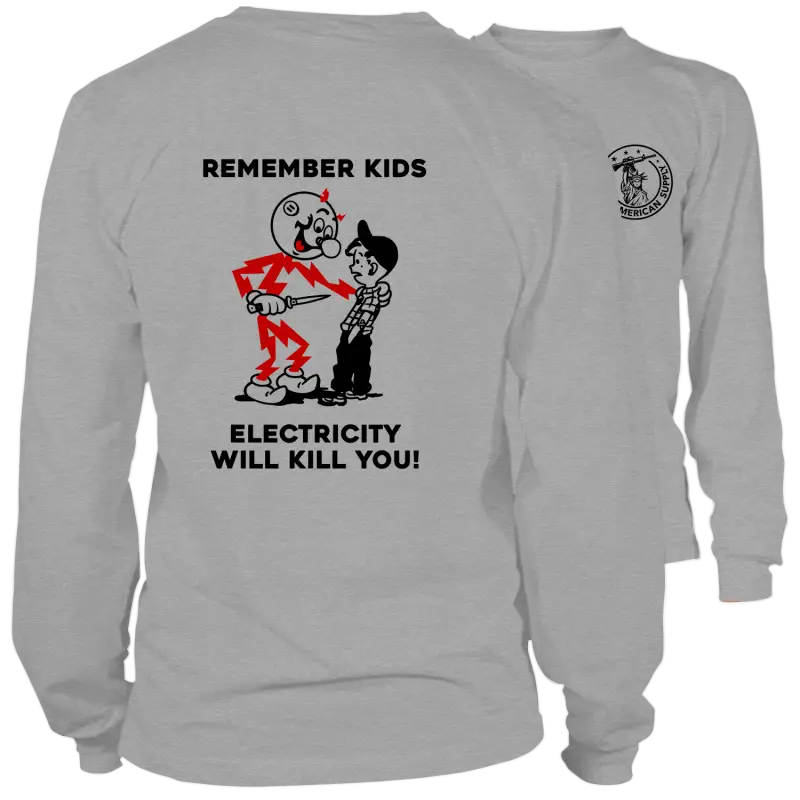 White long-sleeve hi-vis T-shirt from Remember Kids Long Sleeve Hi-Vis T-Shirt collection