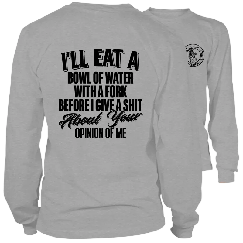White long-sleeved safety yellow hi-vis shirt with bold text for visibility