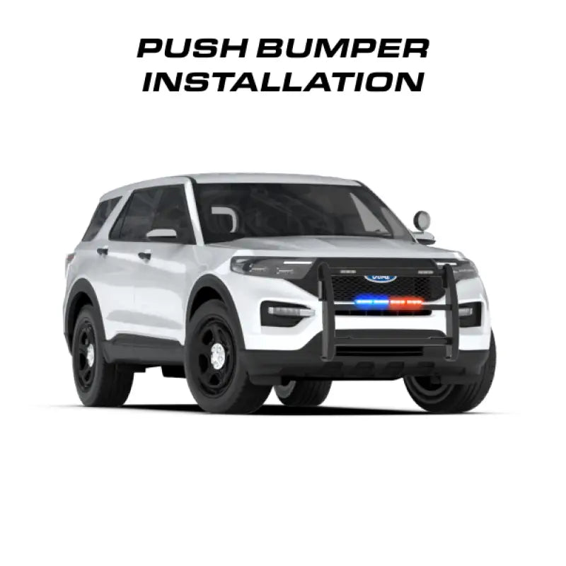 White police SUV with push bumper featuring Feniex Quantum 2.0 400 Stick Light for first responders