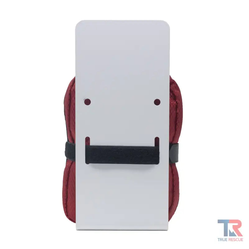 White riot shield with red padding for use with Bleeding Control Kit with Wall Mount